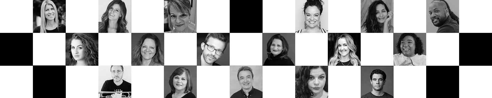 Image of teaching staff in a checkerboard grid